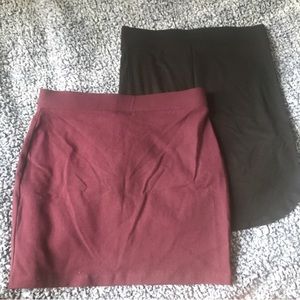 FOREVER 21 Plum and black pencil skirts